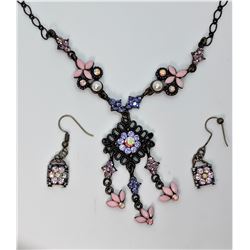 18)  SET OF BRONZE TONE, PINK, MAUVE AND