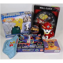 BOX OF KIDS ITEMS (MOST NEW) INCLUDES