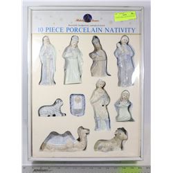 10 PIECE PORCELAIN NATIVITY SET