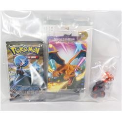 POKEMON COLLECTIBLE LOT NEW CARDS ETC.POKEMON COLL