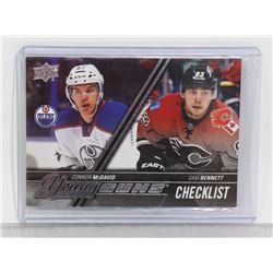 CONNOR MCDAVID / SAM BENNETT UD YOUNG GUNS CARD