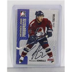 JORDIN TOOTOO MILWAUKEE ADMIRALS SIGNED PRERC CARD