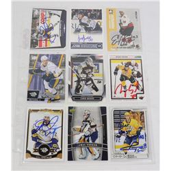 LOT OF 9 AUTOGRAPHED NASHVILLE PREDATORS CARDS