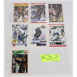 LOT OF 7 VANCOUVER CANUCKS AUTOGRAPHED CARDS