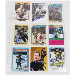 LOT OF 8 PITTSBURGH PENGUINS AUTOGRAPHED CARDS