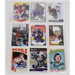 LOT OF 9 AUTOGRAPH NHL GOALIE CARDS