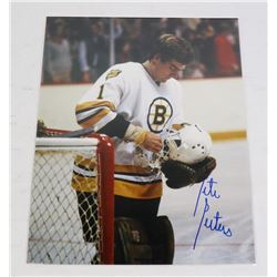 PETE PEETERS AUTOGRAPHED BOSTON BRUINS 8X10 PHOTO