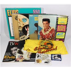ELVIS PRESLEY BOX CONTAINING ELVIS PUZZLE; RECORDS