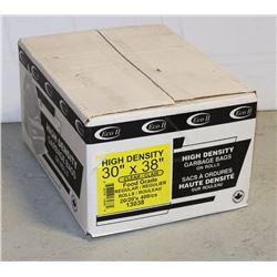 CASE OF 30" X 38" HIGH DENSITY CLEAR GARBAGE BAGS