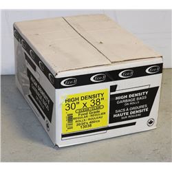 CASE OF 30" X 38" HIGH DENSITY CLEAR GARBAGE BAGS