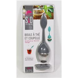 NEW TEA BALL WITH SAUCER FOR STEEPING LOOSE TEA