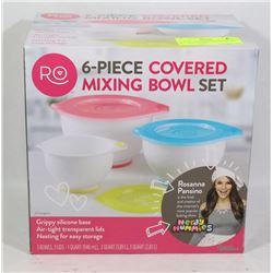 NEW 6PC COVERED MIXING BOWL SET WITH GRIPPY