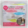 Image 1 : NEW 6PC COVERED MIXING BOWL SET WITH GRIPPY
