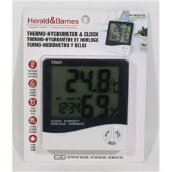 NEW THERMO- HYGROMETER & CLOCK