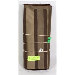 TWO NEW BOLTS OF BROWN-STRIPED MATERIAL (2 + 1 M)