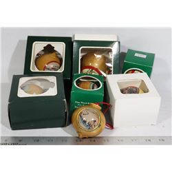 SET OF 7 LEE VALLEY WOODEN ORNAMENTS INCL HUDSON'S