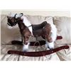 Image 2 : 27)  BROWN AND WHITE PLUSH ROCKING