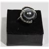 Image 1 : NEW WOMAN'S DESIGNER RING W/GREY CULTURED PEARL