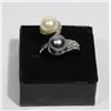 Image 1 : NEW WOMAN'S DESIGNER RING W/ CULTURED PEARLS