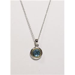 #96-BLUE TOPAZ NECKLACE & PENDANT