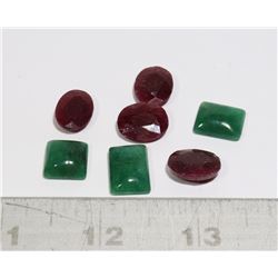 #78-RED RUBY & EMERALD GEMSTONE 56.0ct