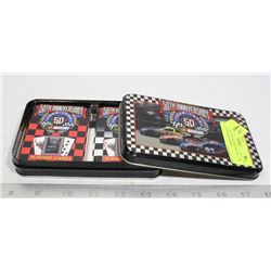 NASCAR 2 PACK CARD SET IN A TIN BOX 50TH ANNIVERSARY