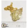 Image 1 : WIRE WRAPPED LEMON CRYSTAL PENDANT WITH CHAIN