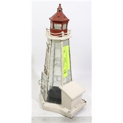 CANDLE LIGHTHOUSE METAL 12"
