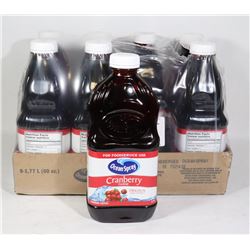 8 BOTTLES OF OCEAN SPRAY CRANBERRY COCKTAIL