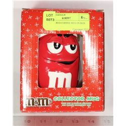 M & M'S RED COFFEE MUG IN BOX
