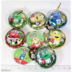 M & M'S 8 FULL CHRISTMAS TINS
