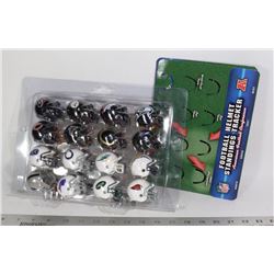 SET OF 32 NFL TEAMS MINI HELMETS WITH MOUNTING