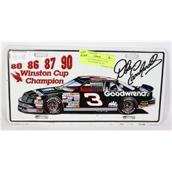 1990 DALE EARNHARDT 4 TIME CHAMPION LICENSE PLATE