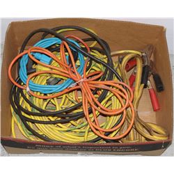 LARGE BOX OF OUTDOOR POWER CORDS AND