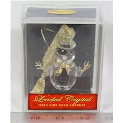 LEADED CRYSTAL SNOWMAN IN CASE