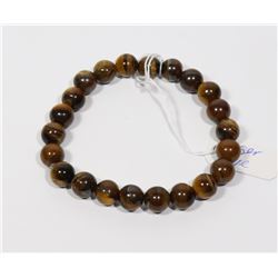 #172-NATURAL TIGER EYE BEAD BRACELET 8mm/7.5"