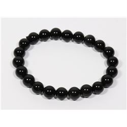 #186-NATURAL RAINBOW BLACK OBSIDIAN BRACELET