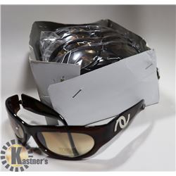 BOX OF BROWN CHANEL STYLED SUNGLASSES