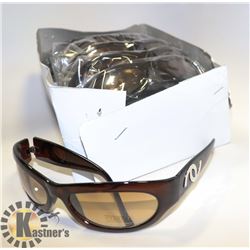 BOX OF BROWN CHANEL STYLED SUNGLASSES