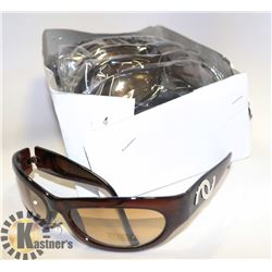 BOX OF BROWN CHANEL STYLED SUNGLASSES