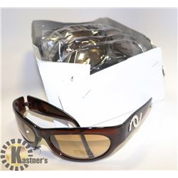 BOX OF BROWN CHANEL STYLED SUNGLASSES
