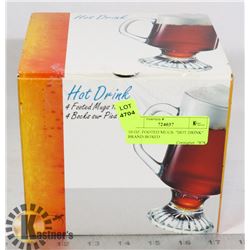 10 OZ. FOOTED MUGS- "HOT DRINK" BRAND-BOXED