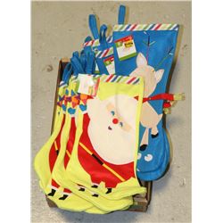 LARGE FLAT OF ASSORTED CHRISTMAS STOCKINGS