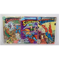LOT OF THREE 40/50 CENT SUPERMAN COMICS