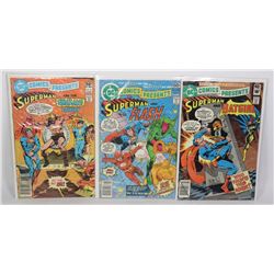 LOT OF THREE 40/50 CENT DC COMICS STARRING