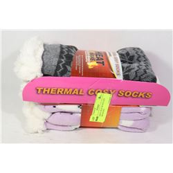 2PK LADIES  HEAT WAVE COZY SLIPPERS SOCKS