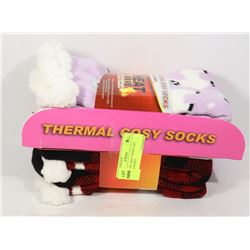 2PK LADIES  HEAT WAVE COZY SLIPPERS SOCKS