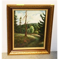 PROFESSIONALLY FRAMED VINTAGE OIL ON CANVAS