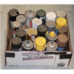 BOX OF ASSORTED SPRAY PAINTS