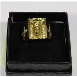 MENS CRUCIFIXION RING SIZE 11